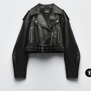 Zara Faux Leather Biker Jacket NWT